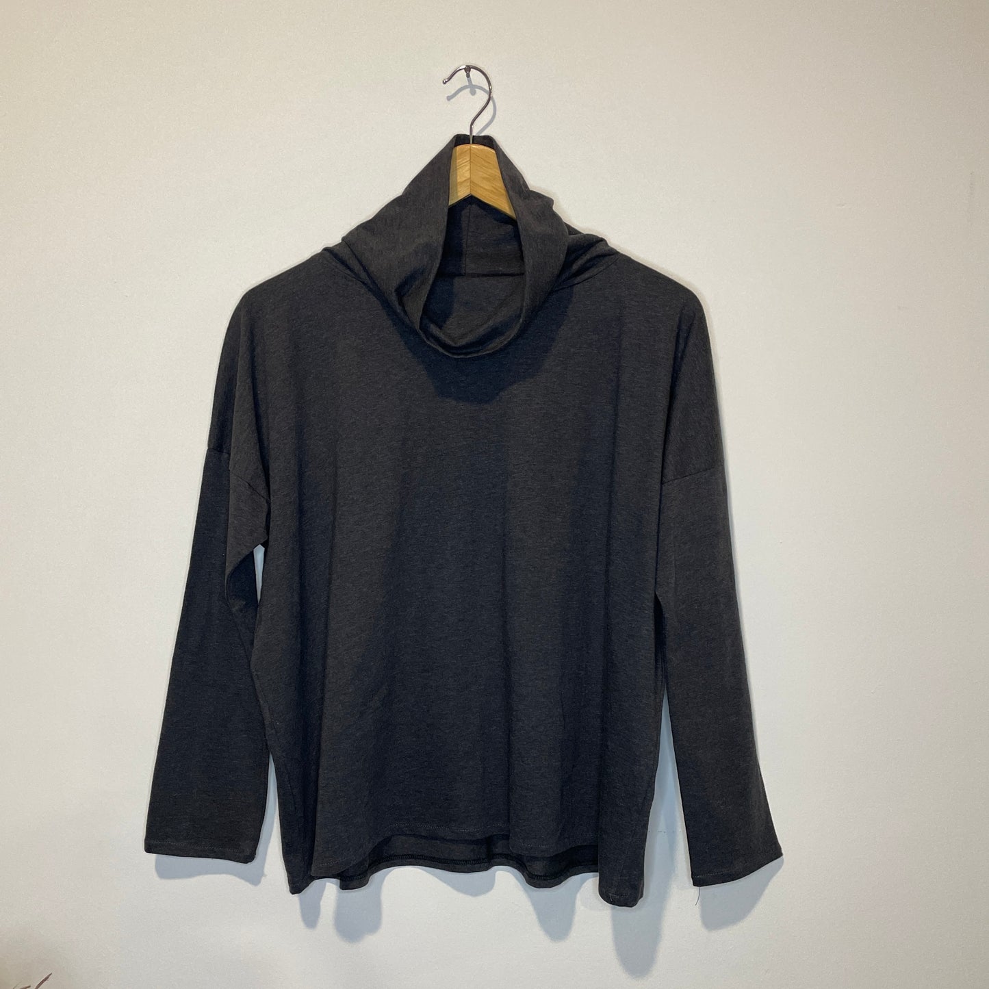 Maglia LIVIA taglio over Jersey cotone grigio fumo