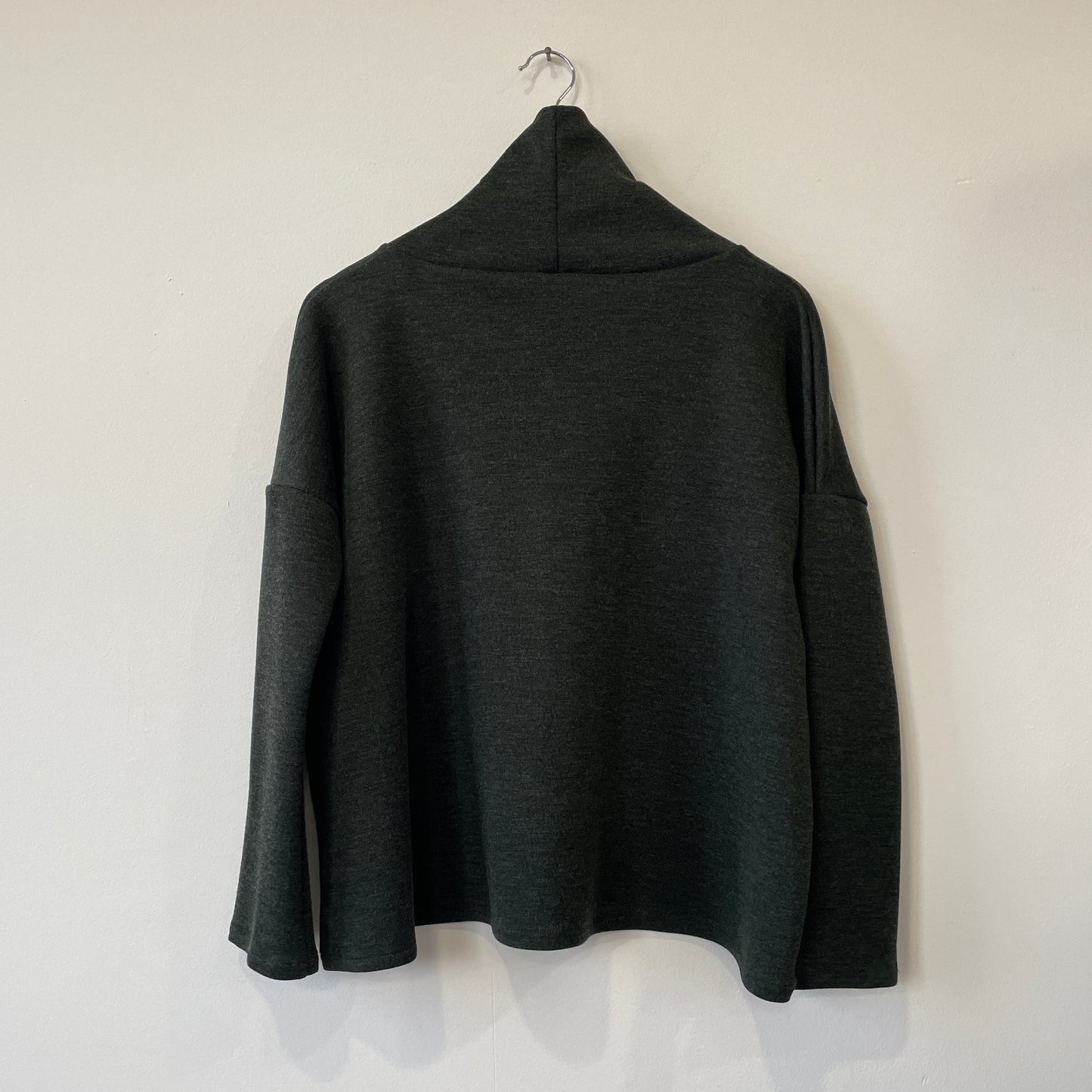 Maglia LIVIA taglio over maglia lana verde bosco