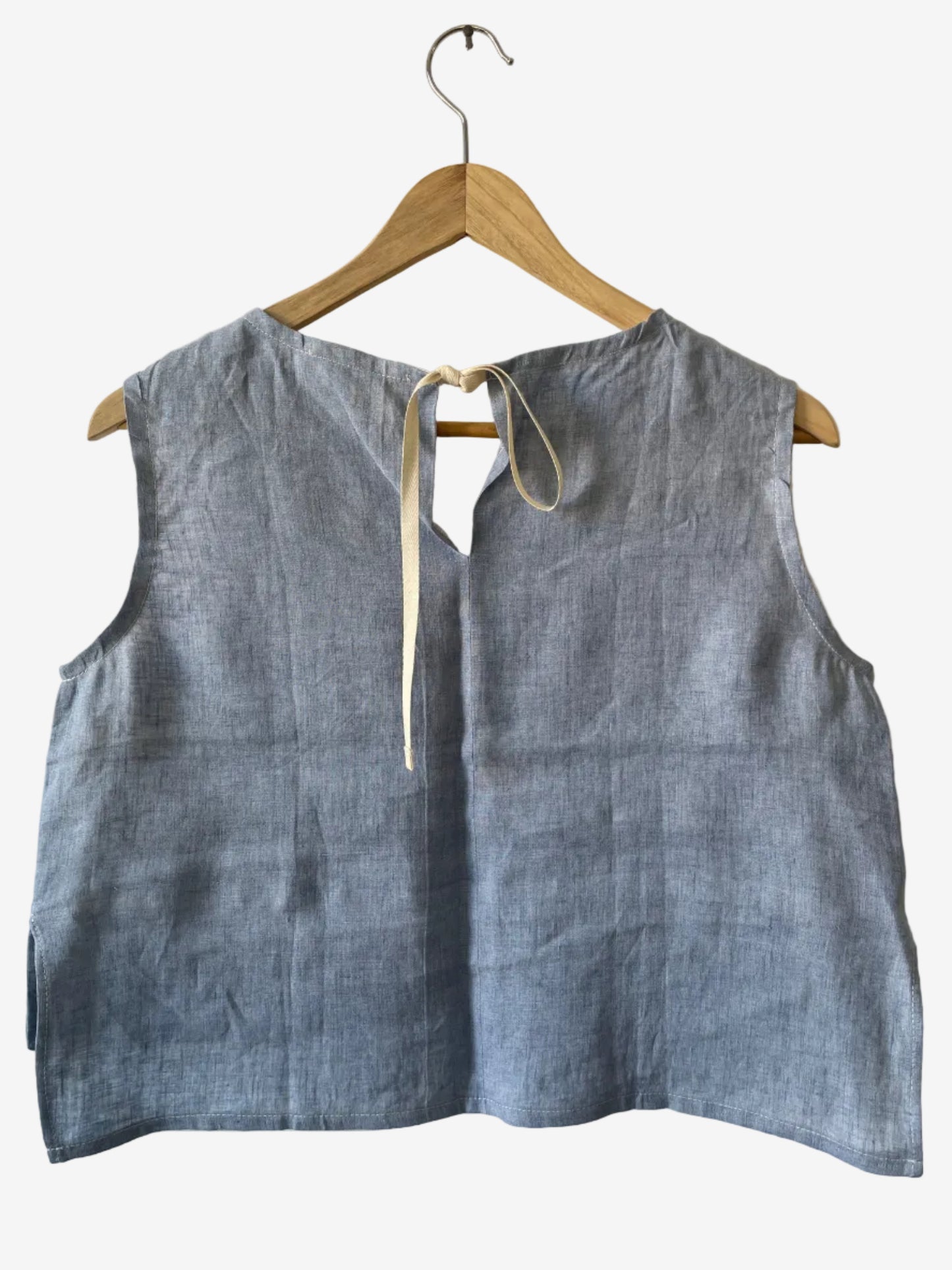 Top Crop Lino e Cotone Bicolore