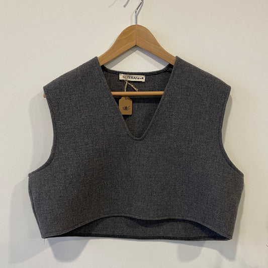 Gilet cropped in lana
