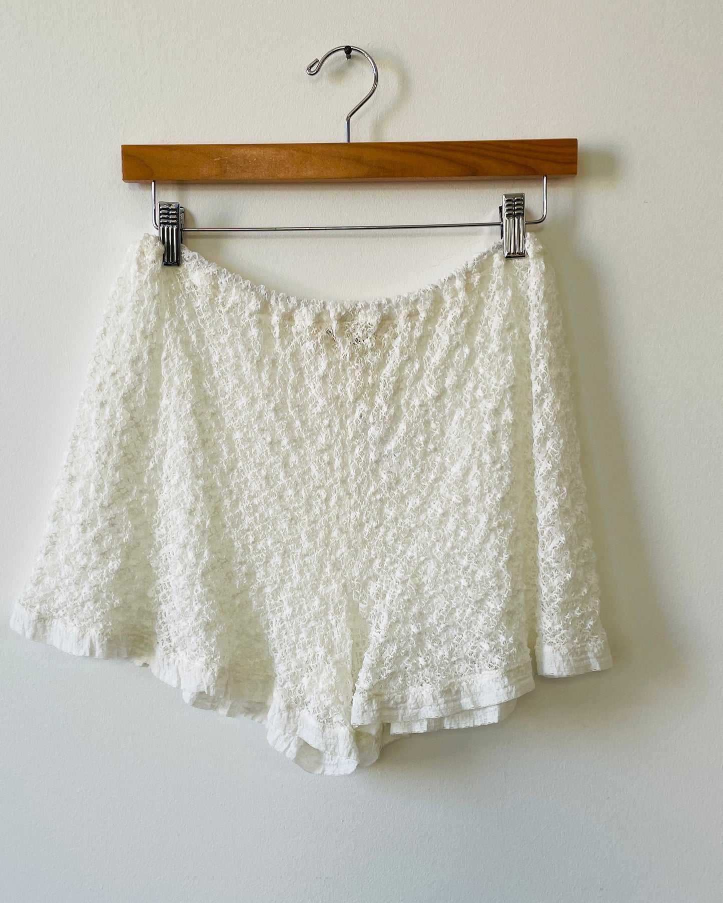 Shorts in pizzo panna