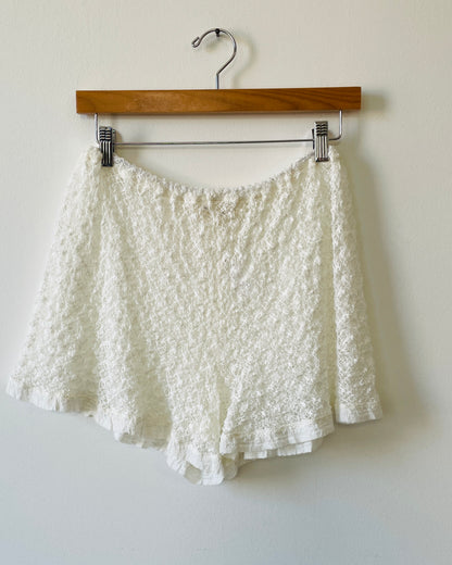Shorts in pizzo panna