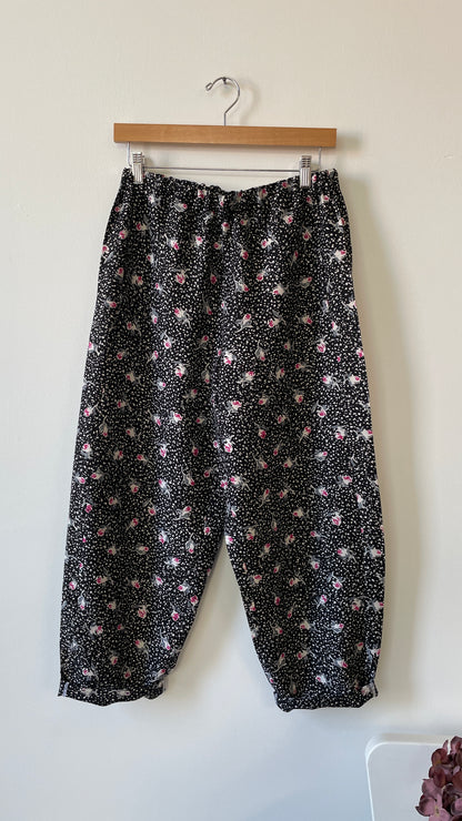 Pantalone Bloomer in in seta Flowers