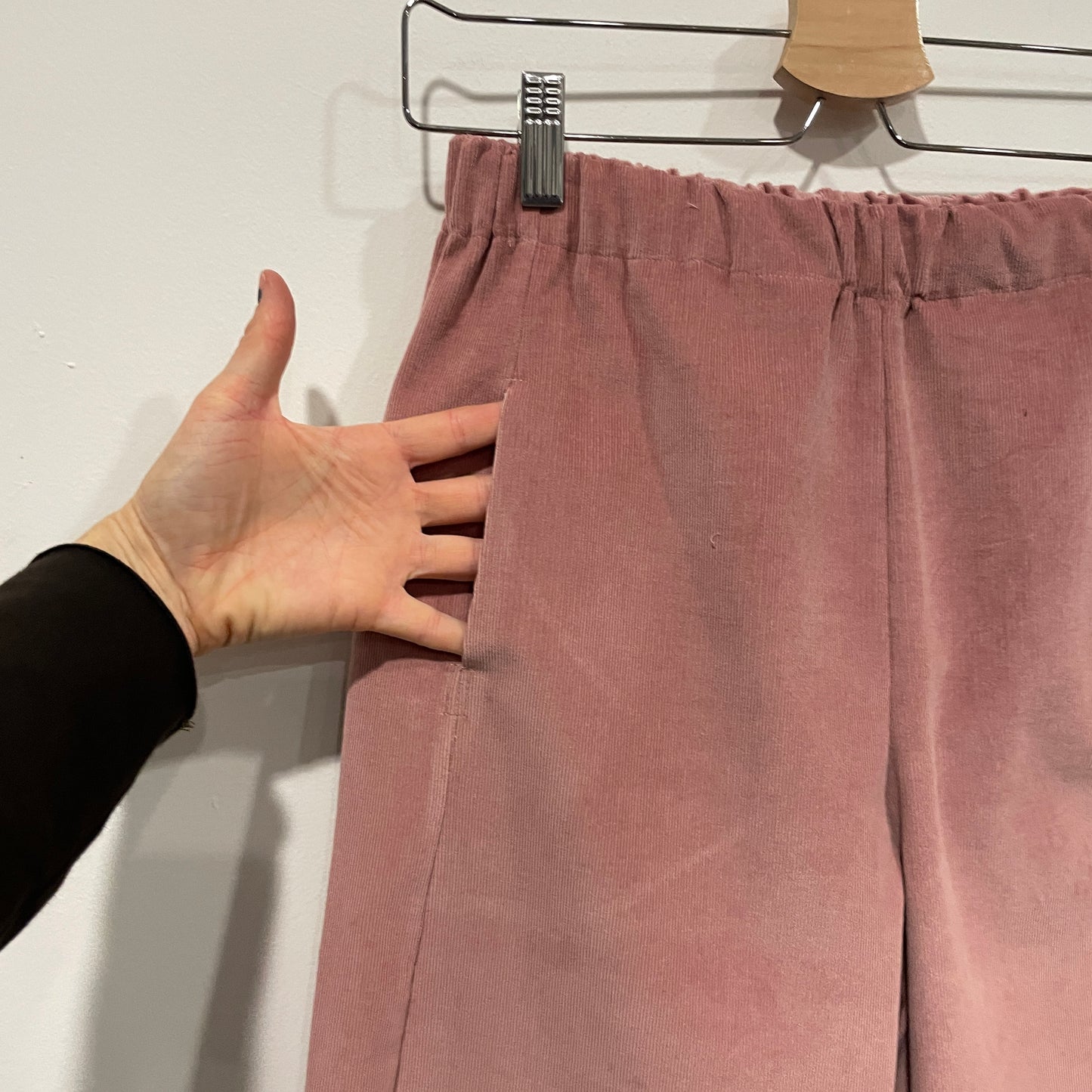 Pantalone Bloomer velluto micro costine rosa antico