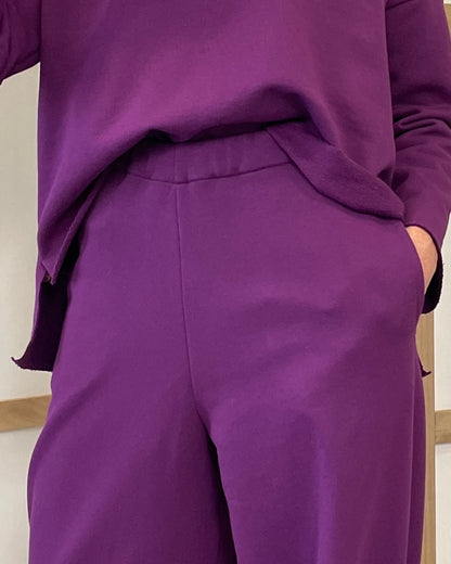 Pantalone Pantapalazzo tuta prugna