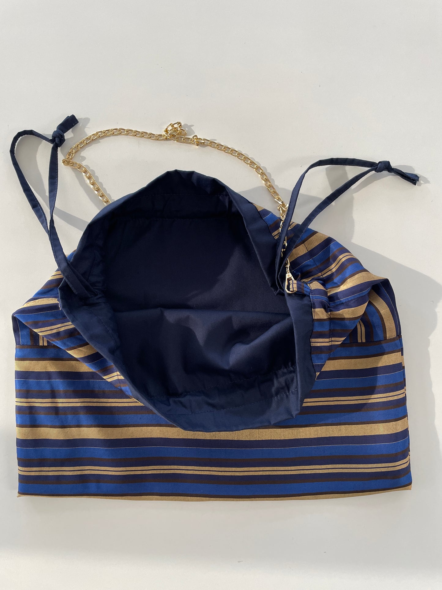 Le petit Sac - righe blu e oro