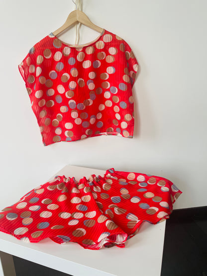 Top & shorts lune  Seta e Cotone