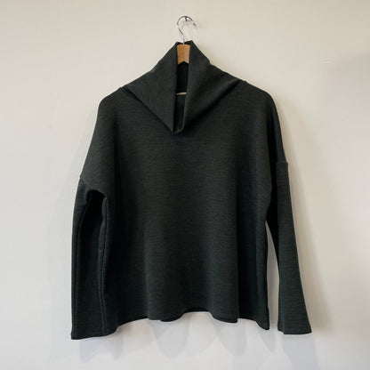 Maglia LIVIA taglio over maglia lana verde bosco