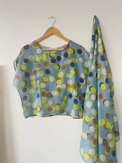 Top lune  Seta e Cotone e Pashmina in coordinato