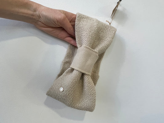 Fascia scalda orecchie felpa cotone écru