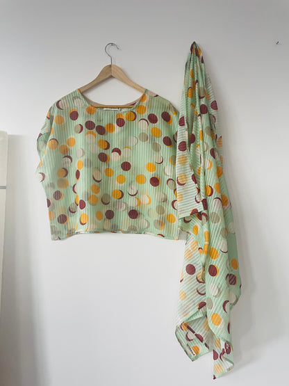Top lune  Seta e Cotone e Pashmina in coordinato