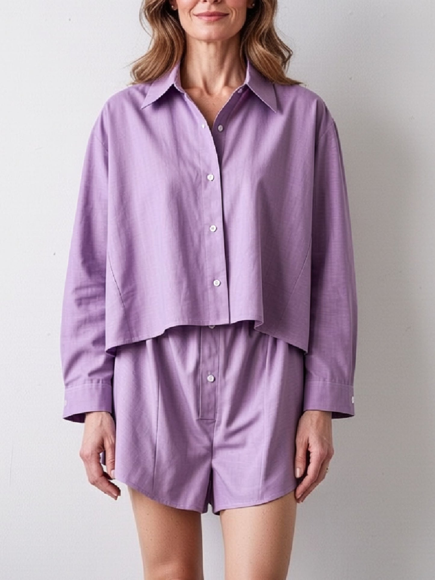 Co-ord Set "Rethink" – Camicia Boxy & Boxer Shorts (Upcycled SETERA)