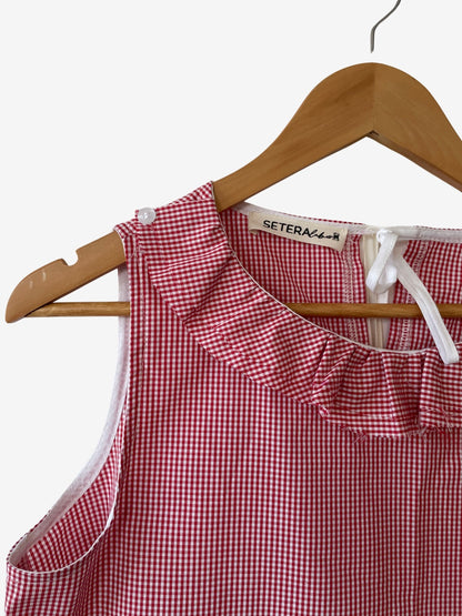 Set Coordinato Gingham "Estate Italiana" - Rosso/Bianco