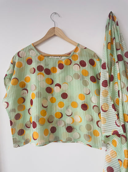 Top lune  Seta e Cotone e Pashmina in coordinato