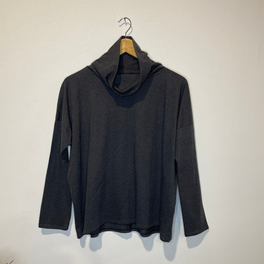 Maglia LIVIA taglio over Jersey cotone grigio fumo