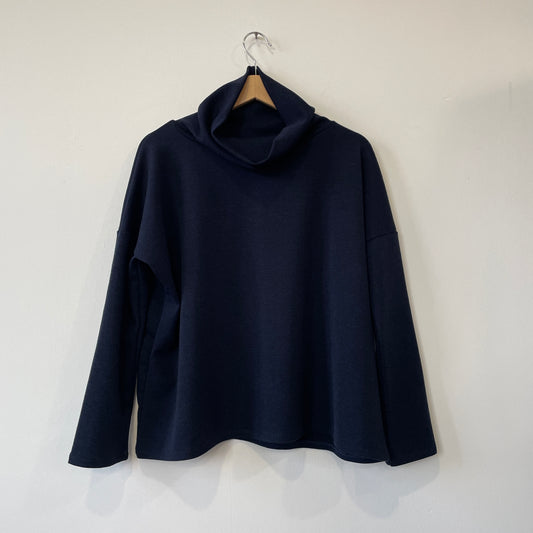 Maglia LIVIA taglio over maglia lana blu notte