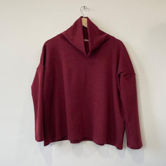 Maglia LIVIA taglio over maglia lana bordeaux