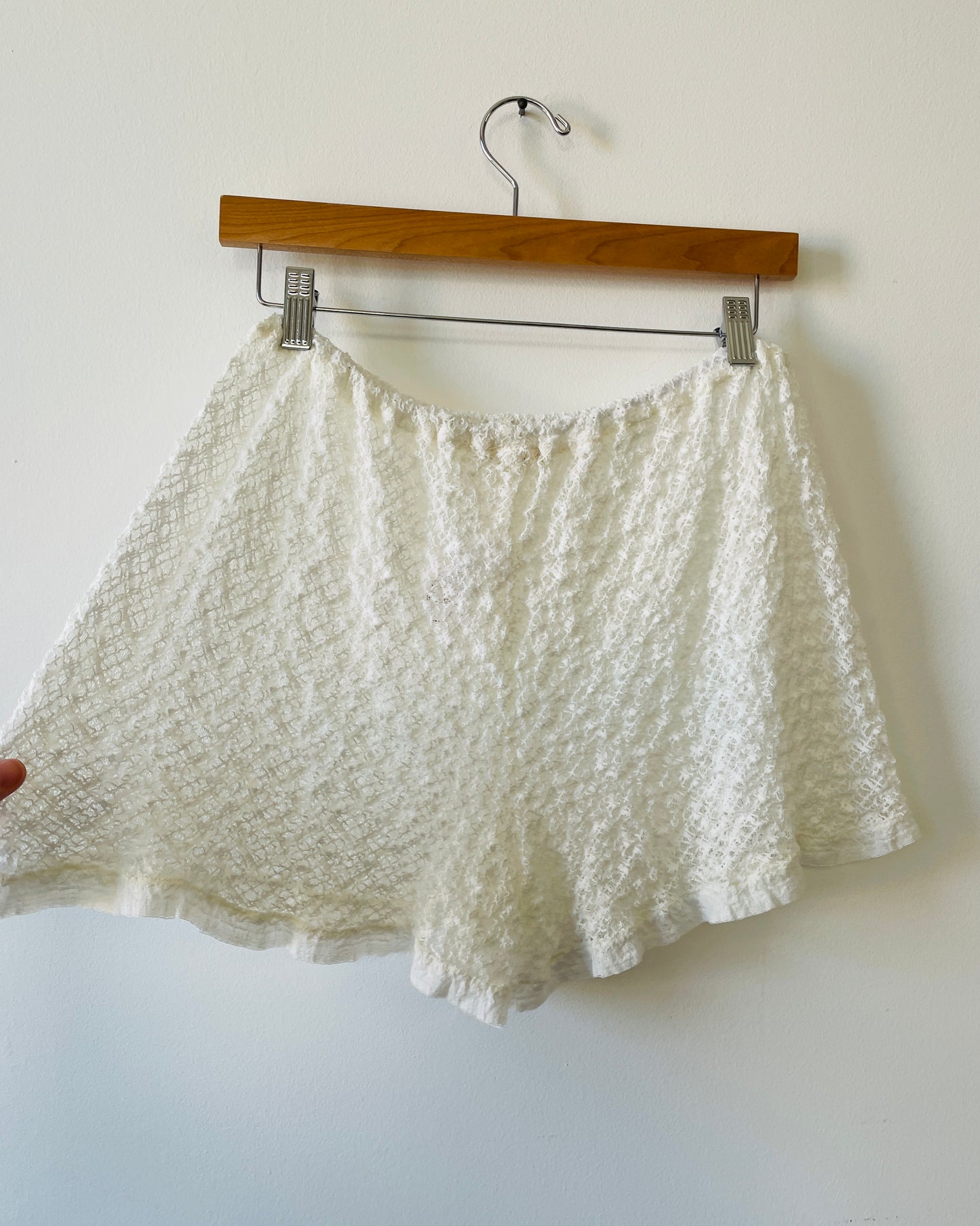 Shorts in pizzo panna
