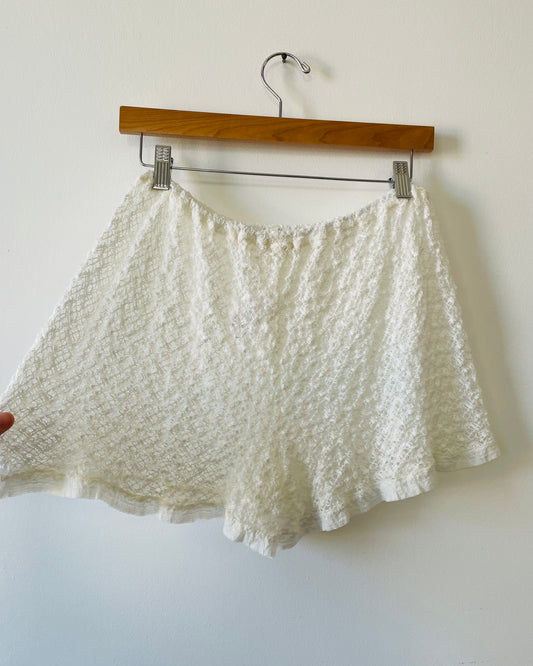 Shorts in pizzo panna