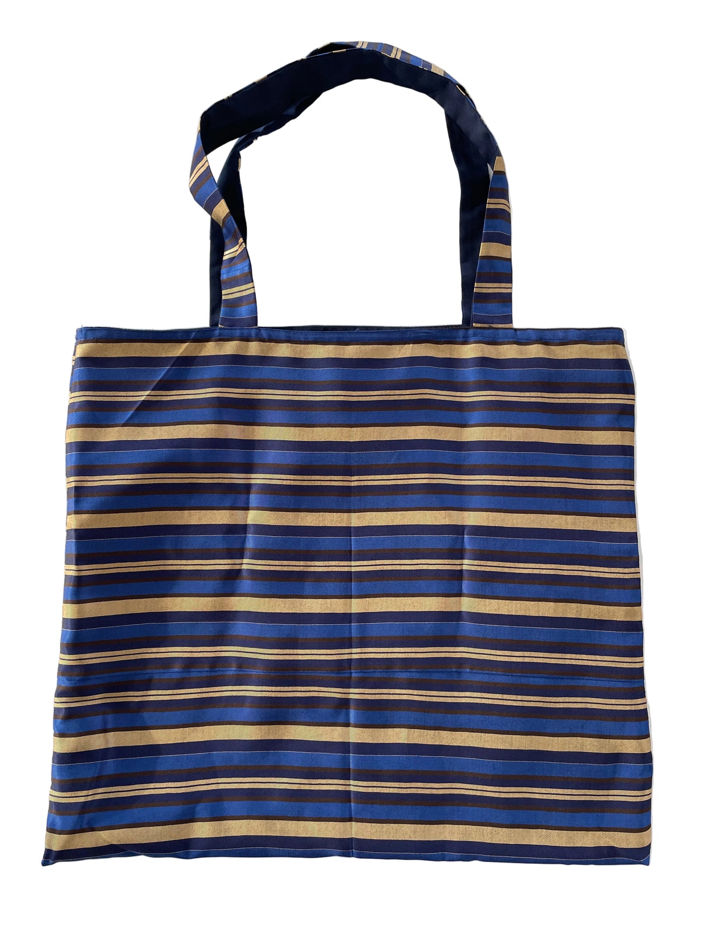 Maxi Borsa Tote a righe blu e oro