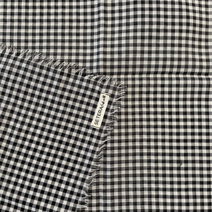 Pashmina in Mussola di Cotone Gingham – Black & White