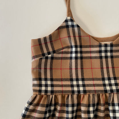 Abito tartan con arriccio