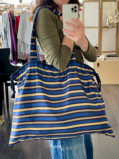 Maxi Tote Sac - righe blu e oro