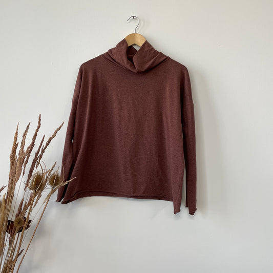 Maglia LIVIA taglio over in maglina purple mélange