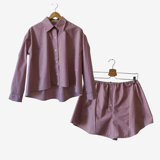 Co-ord Set "Rethink" – Camicia Boxy & Boxer Shorts (Upcycled SETERA)