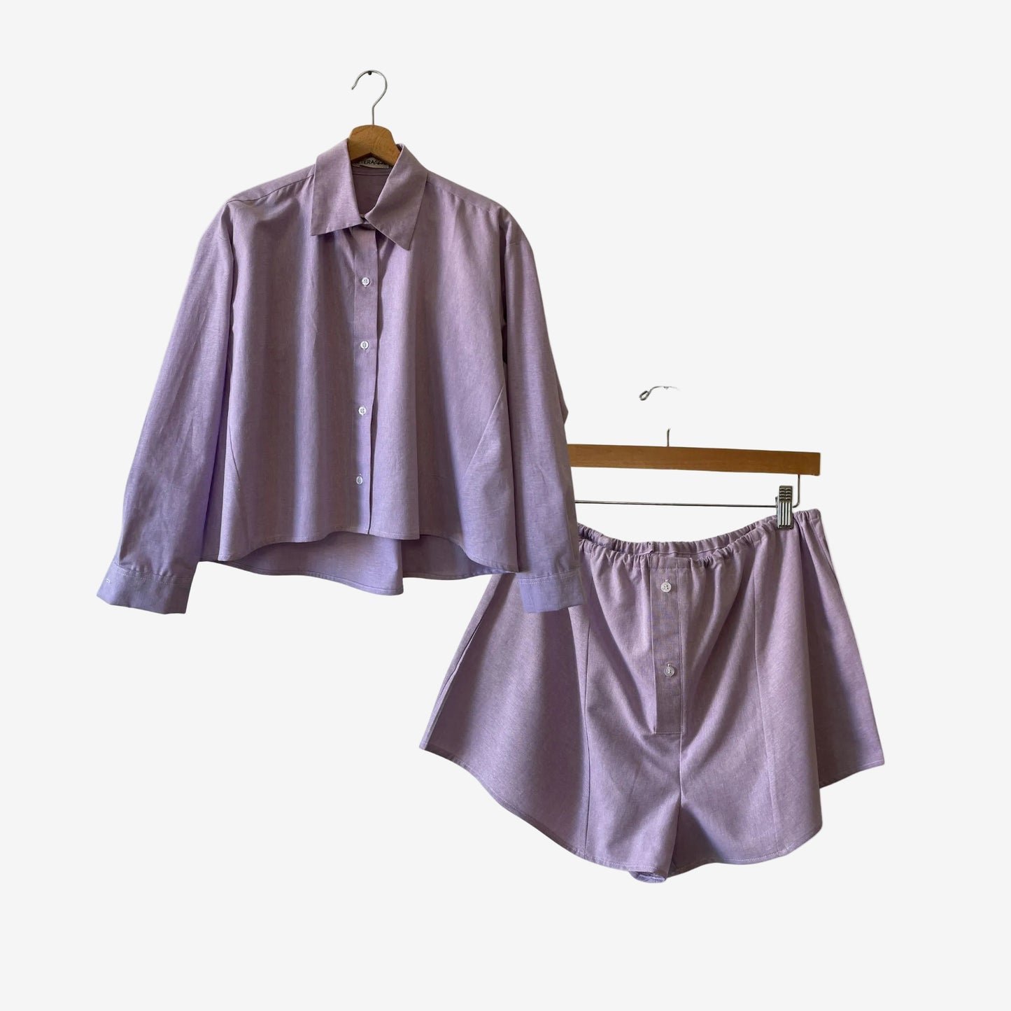 Co-ord Set "Rethink" – Camicia Boxy & Boxer Shorts (Upcycled SETERA)