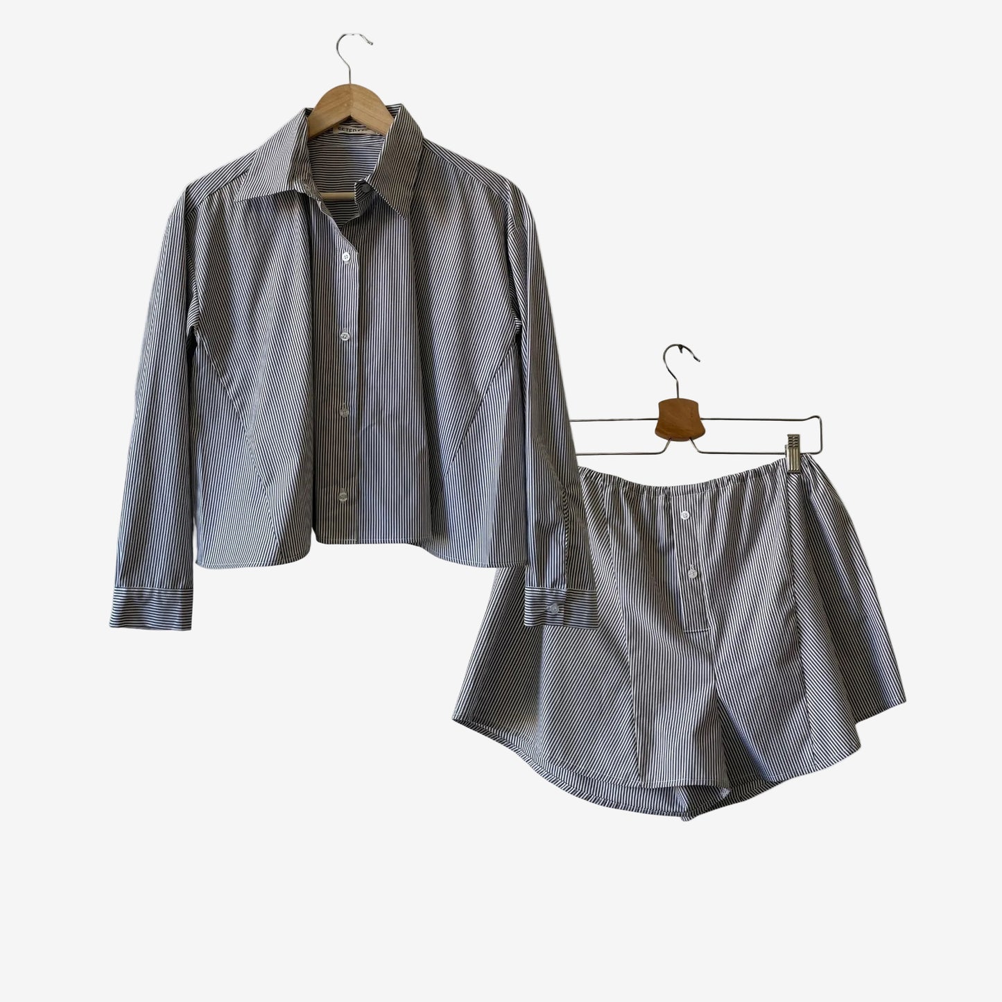 Co-ord Set "Rethink" – Camicia Boxy & Boxer Shorts (Upcycled SETERA)
