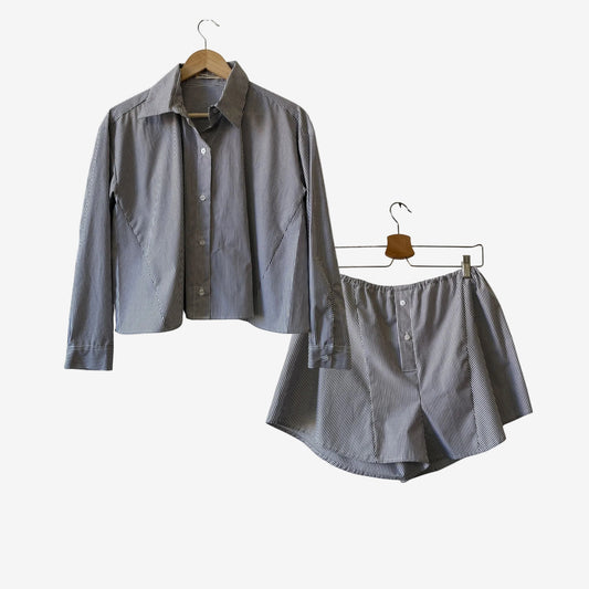 Co-ord Set "Rethink" – Camicia Boxy & Boxer Shorts (Upcycled SETERA)